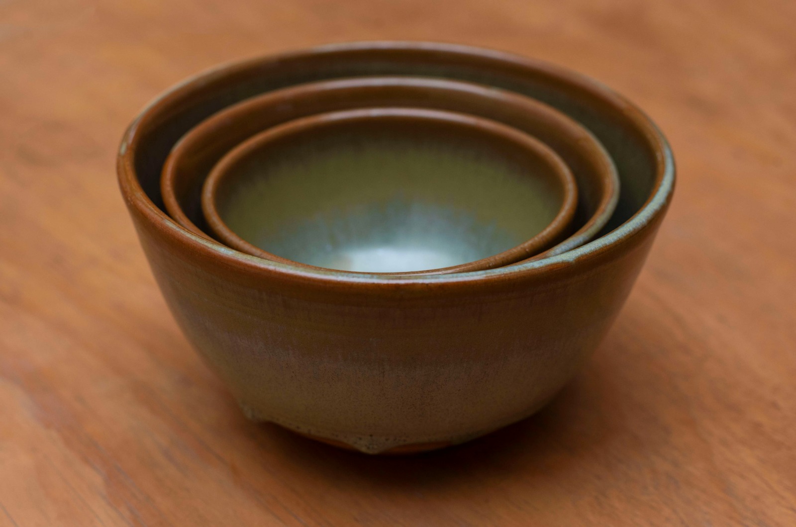Seafoam & Earth Stoneware Nesting Bowls Set