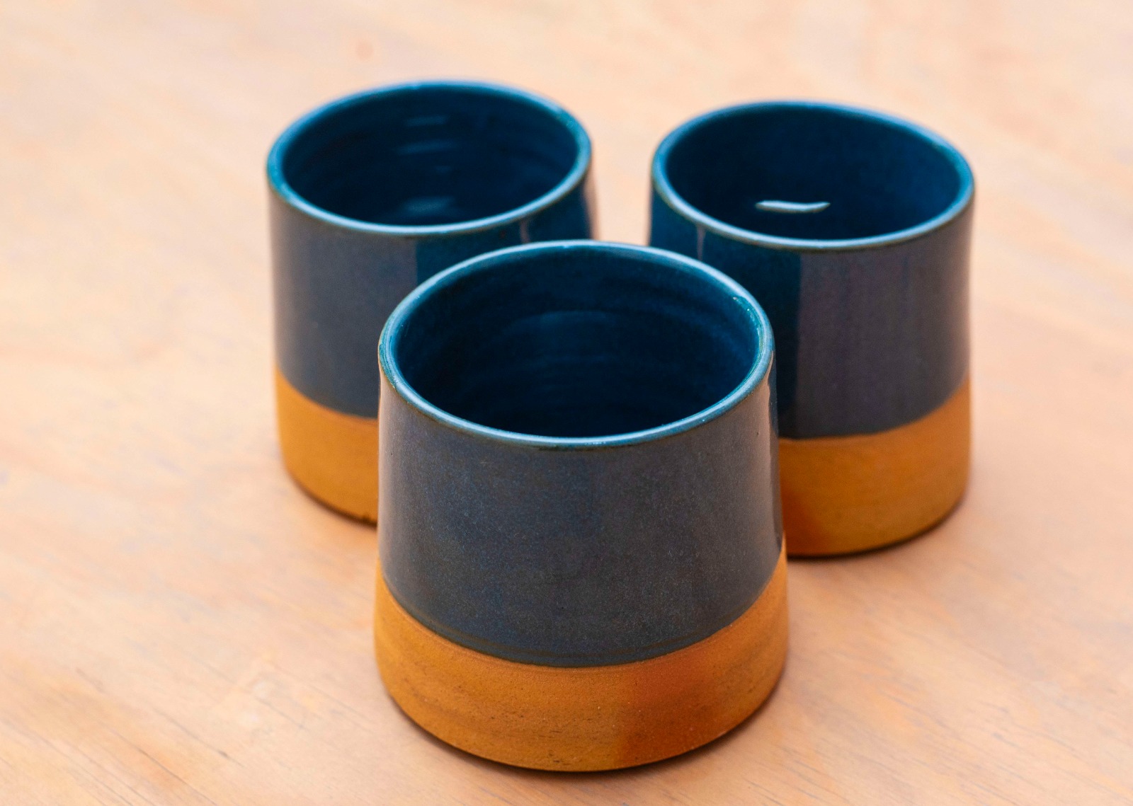 Aegean Sea Stoneware Handleless Cups