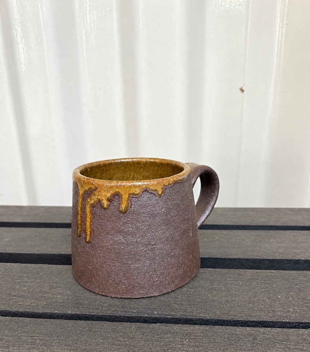 Obsidian & Amber Wood-Fired Drip Mug