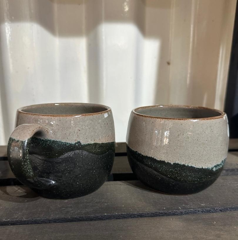 Stormy Coast Stoneware Round Tea Cups