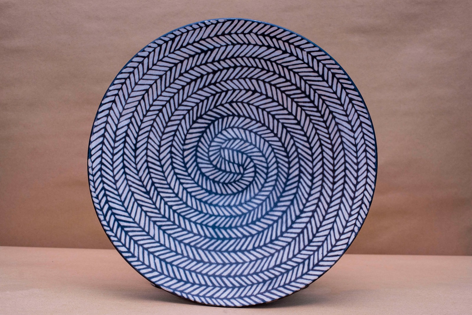 Spiral Herringbone Artisan Large Platter