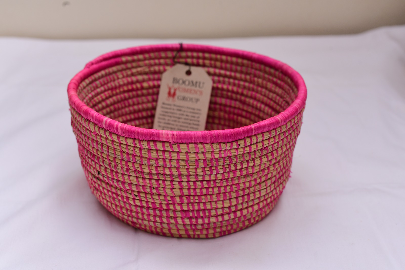 Handwoven Fuchsia Accent Basket