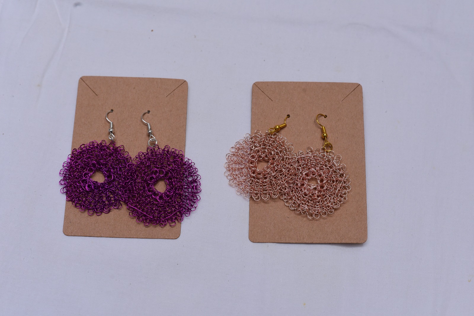 Handcrafted Woven Wire Circular Earrings