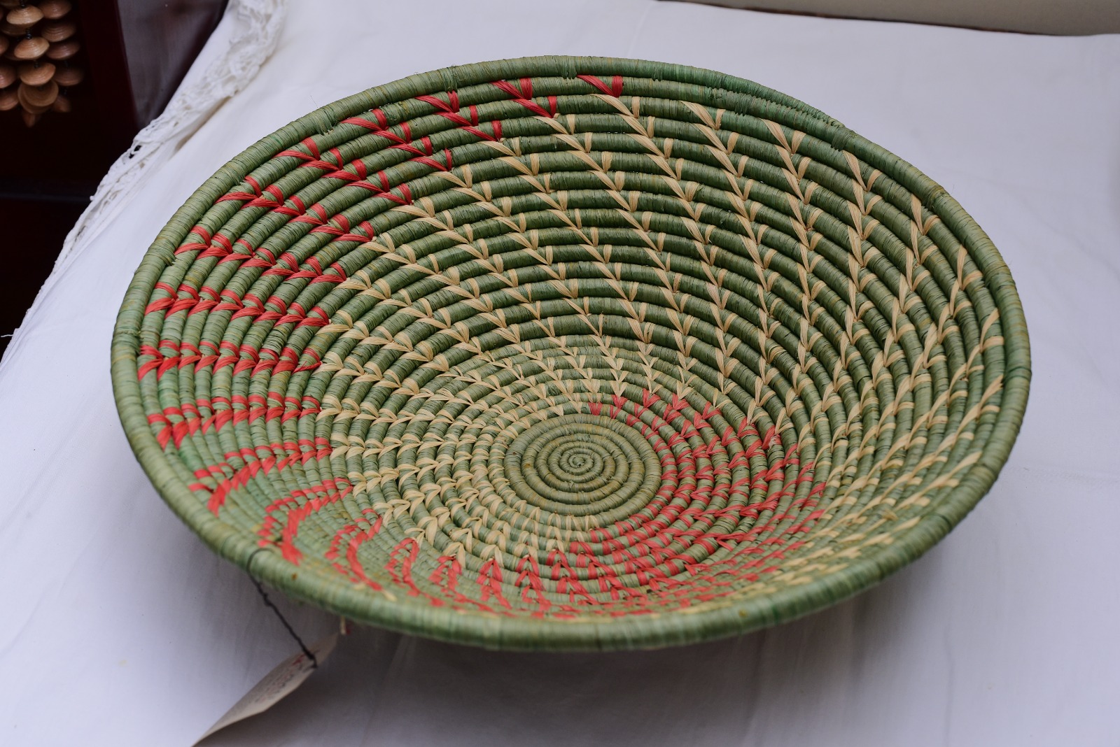 Handwoven Sage & Terracotta Starburst Bowl