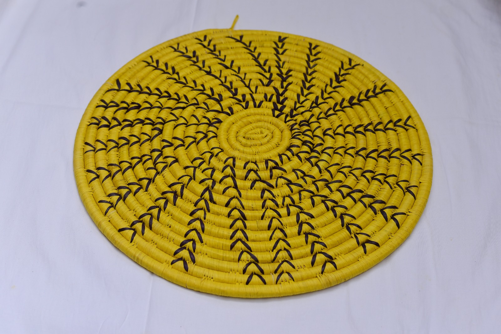 Handwoven Yellow Chevron Placemat & Wall Hanging