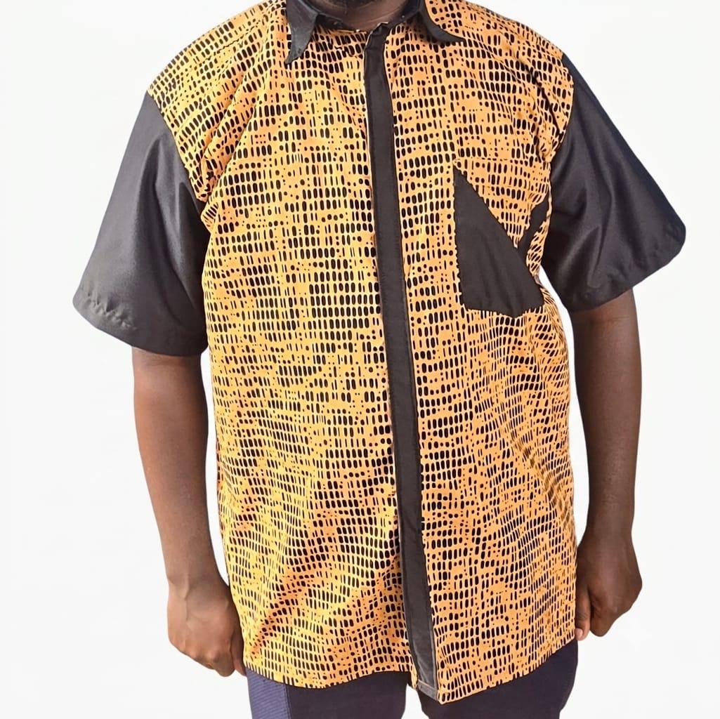 The Kalahari Grid Short-Sleeve Batik Shirt