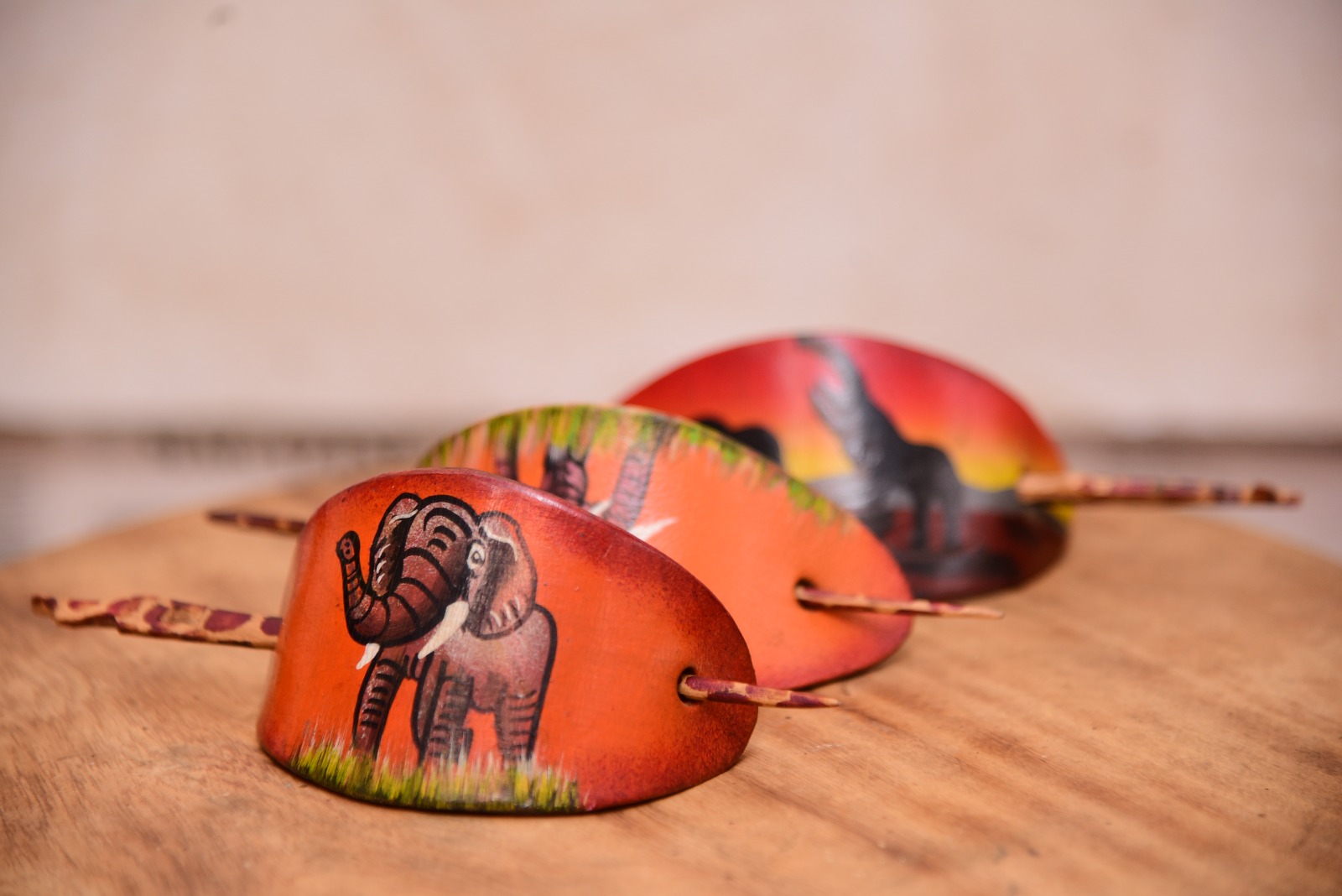 The Queen Elizabeth Safari Leather Hair Slides