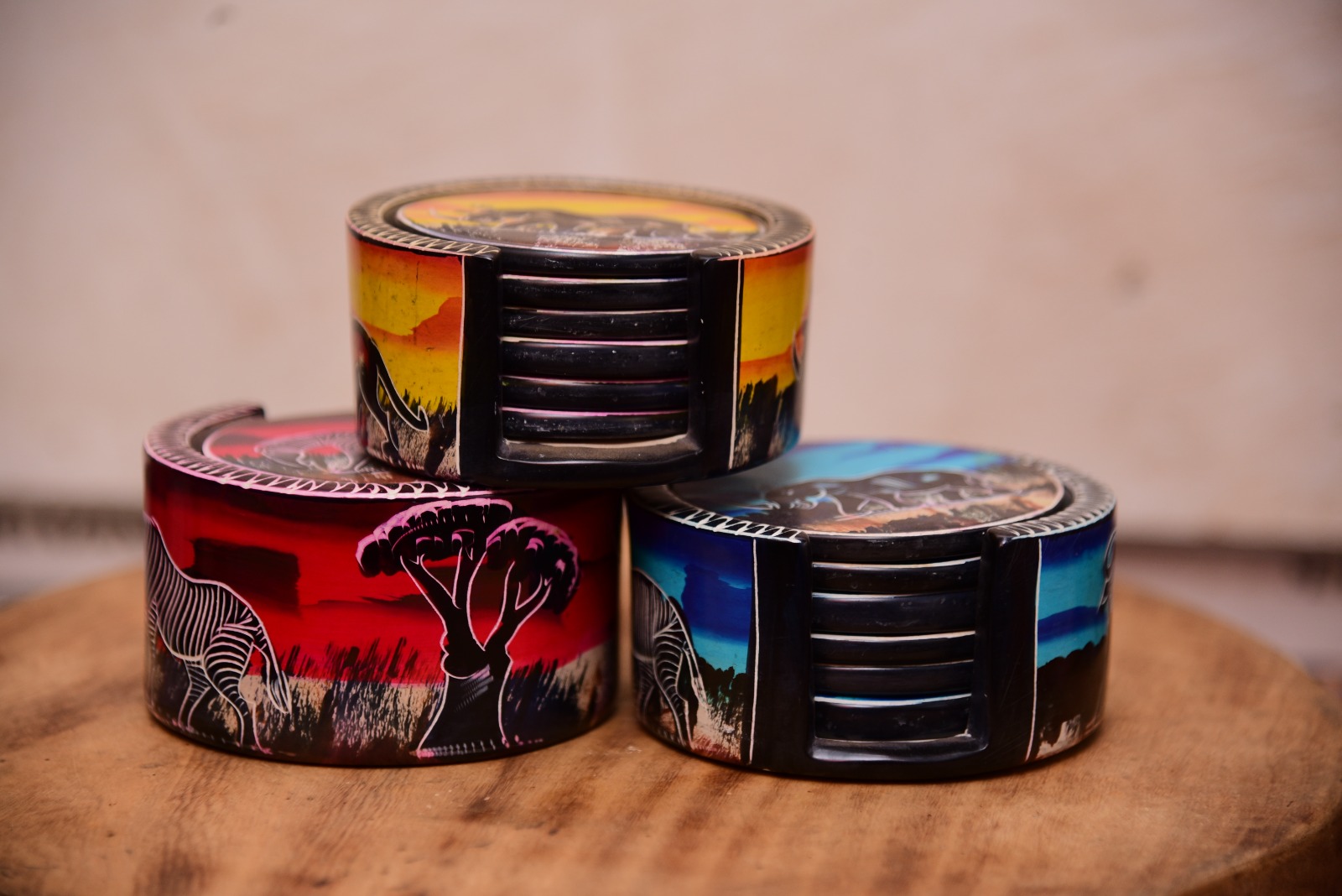 Savannah Silhouette Wildlife Coaster Set