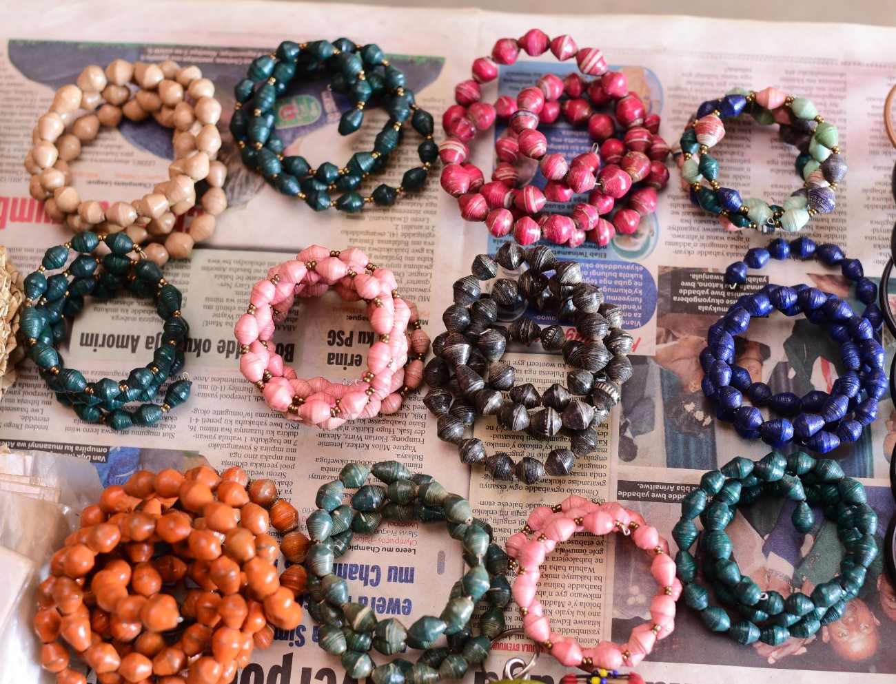 Eco-Bead Coiled Wrap Bracelets