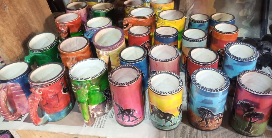 Folk Heritage Hand-Painted Ceramic Mugs