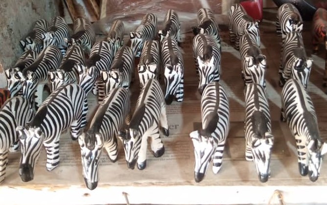 Miniature Hand-Carved Wooden Zebras
