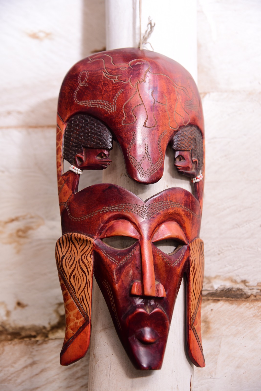 Storyteller Hand-Carved Wooden Mask