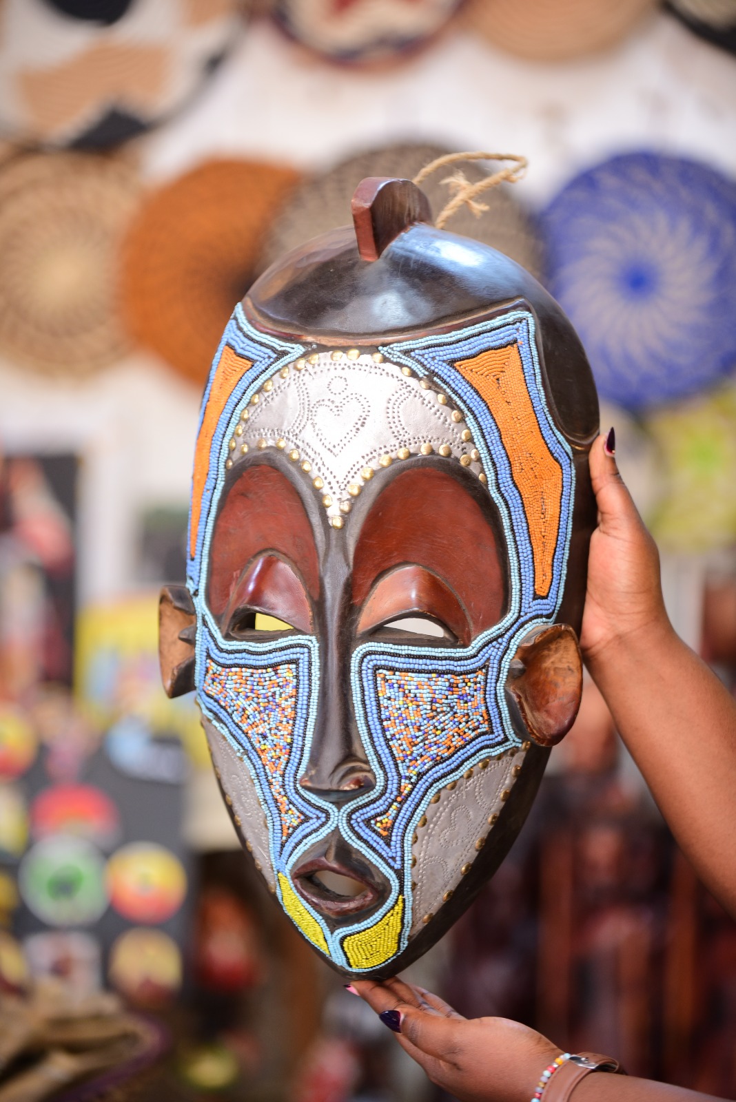 The Imperial Crown Mixed-Media Beaded Mask