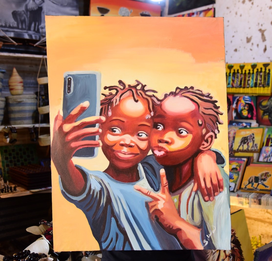 Digital Generation Original Acrylic Portrait Painting