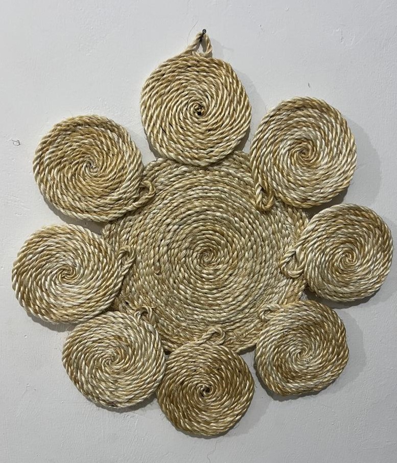 Handcrafted Sunflower Sisal Table Mat & Wall Hanging