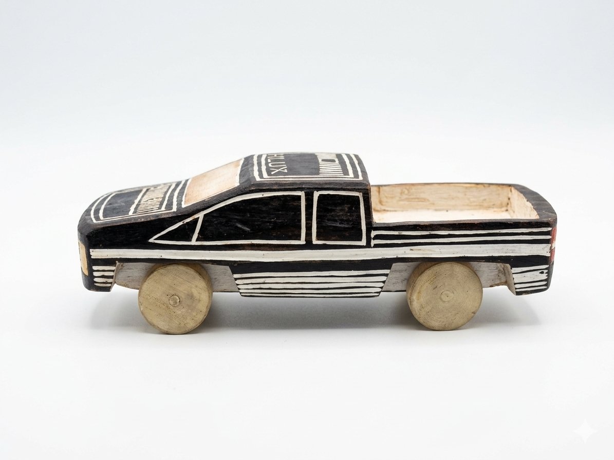Safari Workhorse Hand-Carved Wooden Pickup Truck